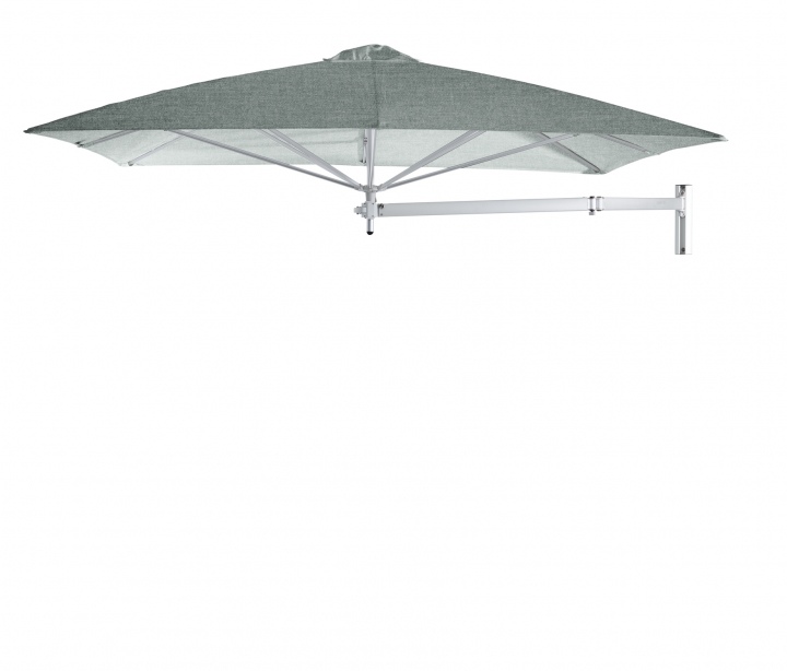 Paraflex Wall Parasoll, square, 230 cm, Neo arm Alu - Flanelle