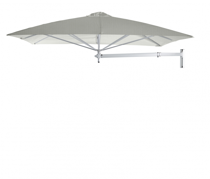Paraflex Wall Parasoll, Square, 230 Cm, Neo Arm Aluminium - Grey