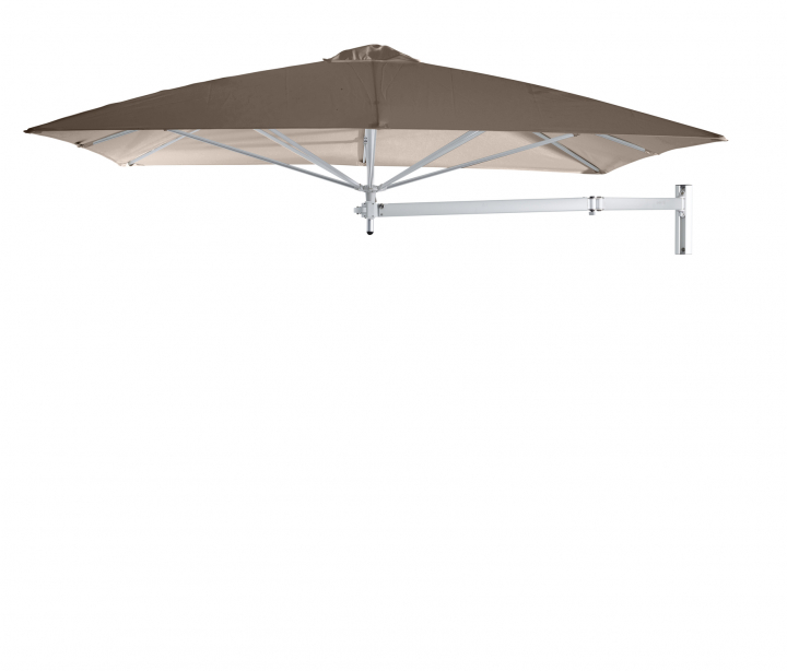 Paraflex Wall Parasoll, Square, 230 Cm, Neo Arm Aluminium - Taupe