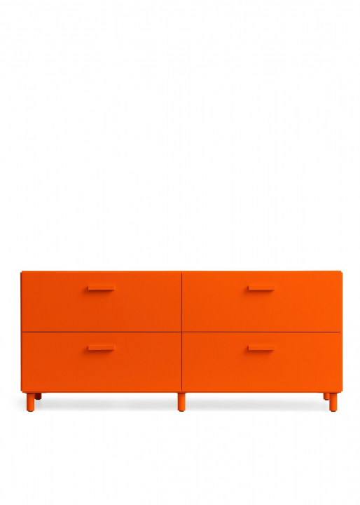 String Relief byrå, låg - orange