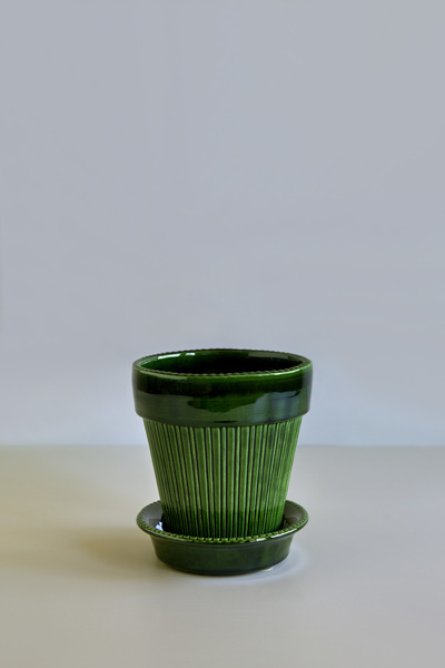 Simona kruka glaserad, Ø 12 H12 cm - emerald green