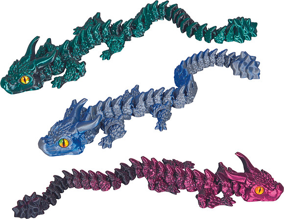 3D printad drake 1 st, mixade färger