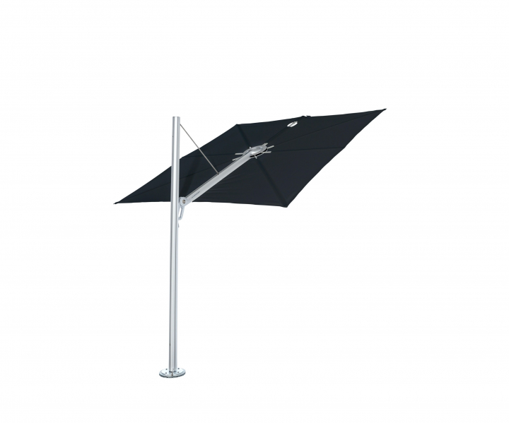 Spectra parasoll straight (90°), square 250x250 cm - Alu Black