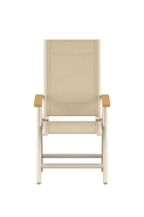 Panama positionsstol 2-pack - beige/teak