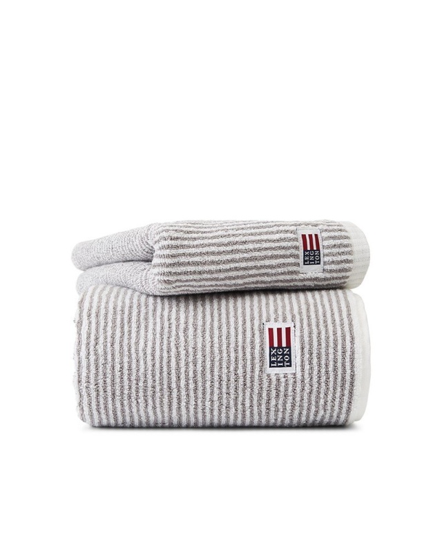 Handdukar, flera storlekar - white/gray striped