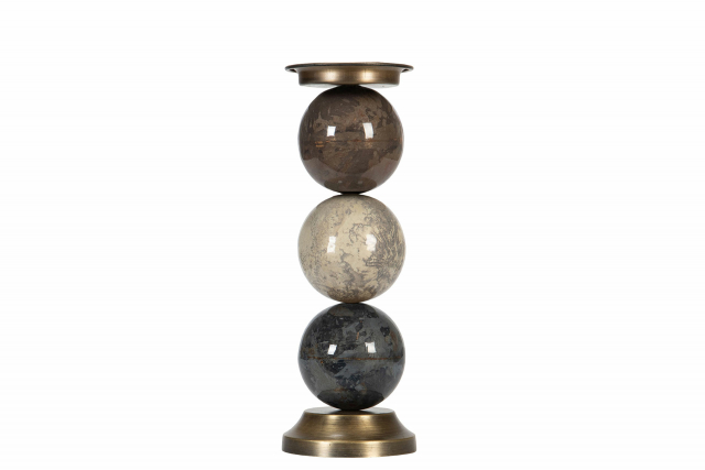 Ljusstake blockljus - multi stone
