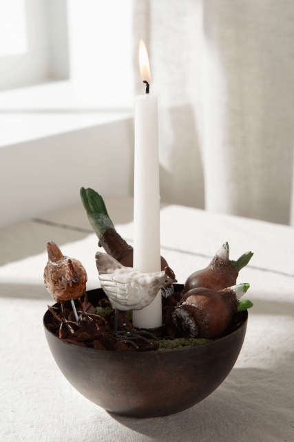 Ljushållare skål - antik brun