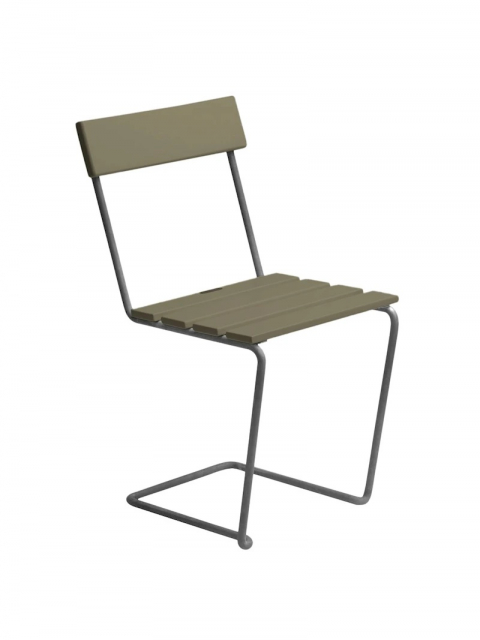 Stol 1 - ljusgrön lackad ek/varmförzinkat stativ