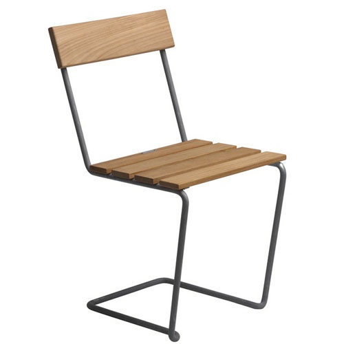 Stol 1 - obehandlad teak/varmförzinkat stativ