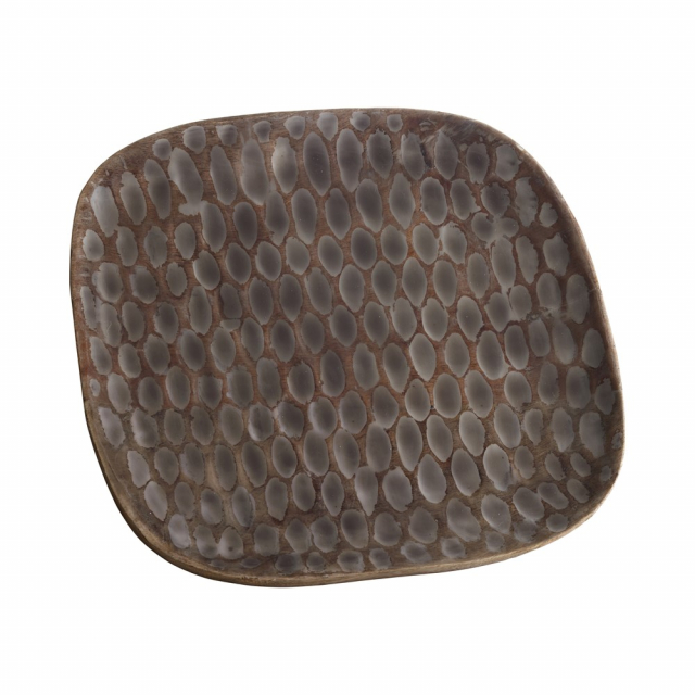 Måns bricka/fat, stor - gråbrun