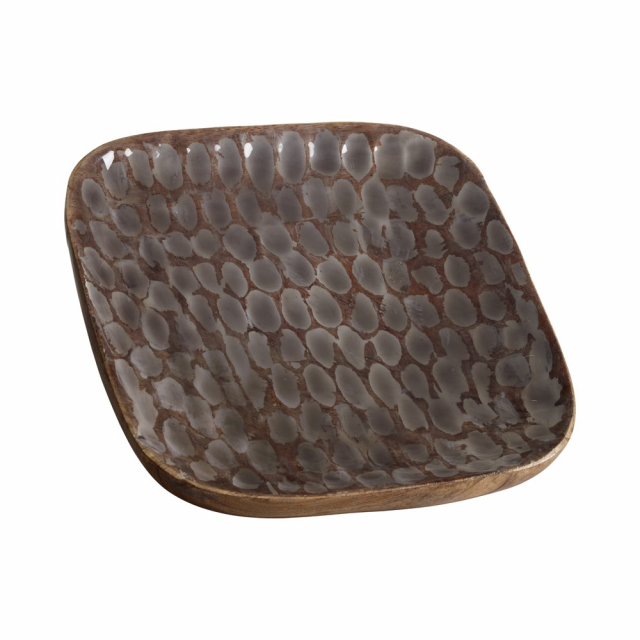 Måns bricka/fat, liten - gråbrun