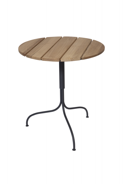Bord Akleja - obehandlad teak/mörkgrått stativ