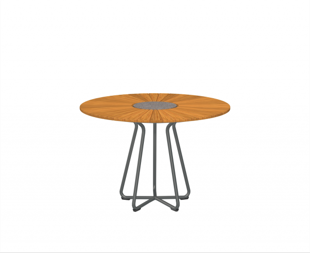 CIRCLE bord Ø 110 H74,5 cm - bamboo/granite/grey aluminum