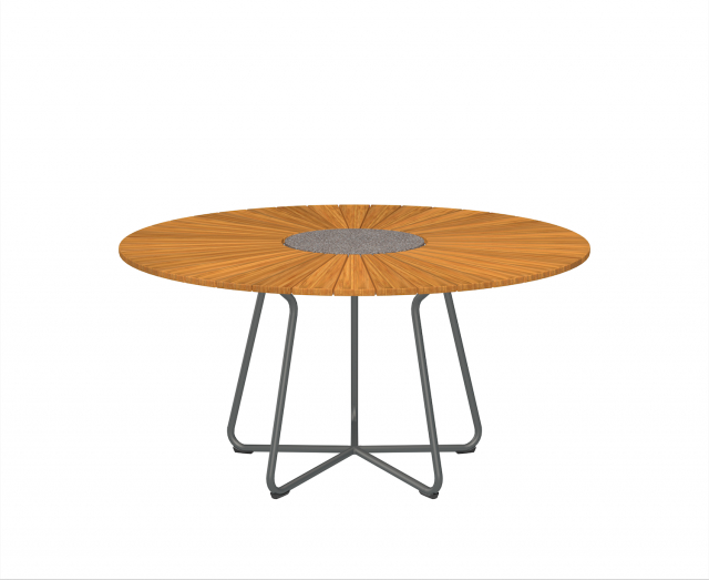 CIRCLE bord Ø 150 H74,5 cm - bamboo/granite/grey aluminum
