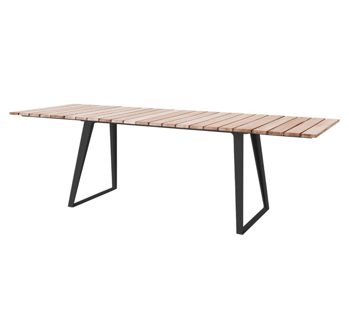 Copenhagen bord förlängningsbart 160-243x84 H74 cm - lava grey/teak