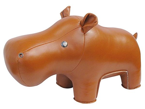 Buddy Flodhäst bokstöd / dörrstopp XL - brun