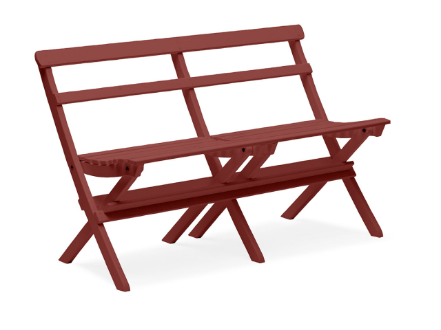 Torpet 2-sits soffa, fällbar - oxidröd