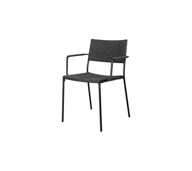 Less stol m/armstöd stapelbar - lava grey