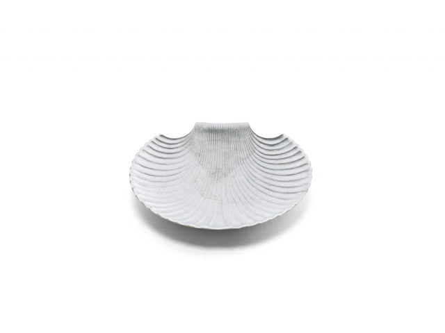 Snäcka fågelbad - natur rå aluminium