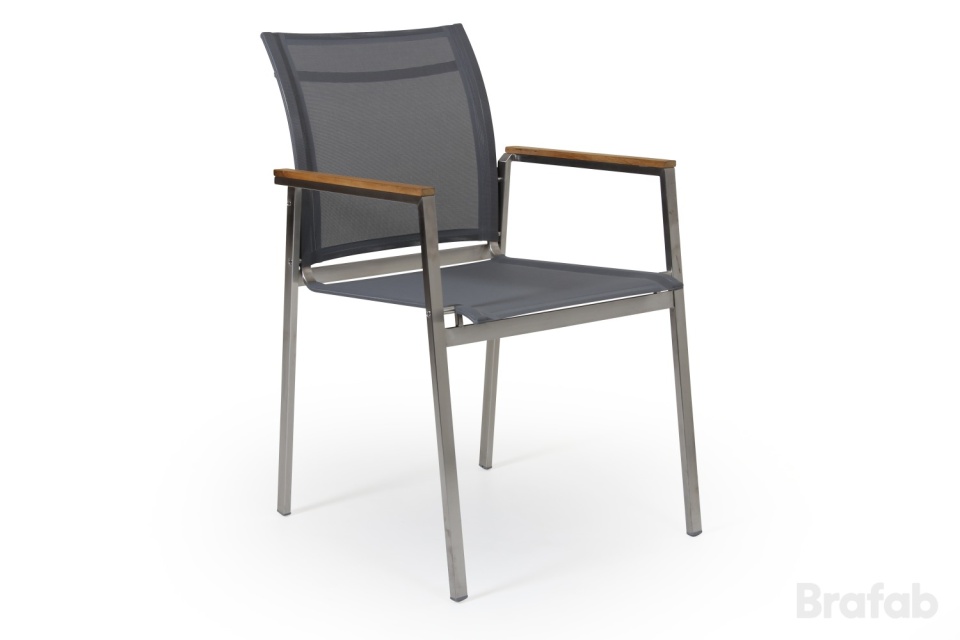 Hinton stapelstol - teak/grå