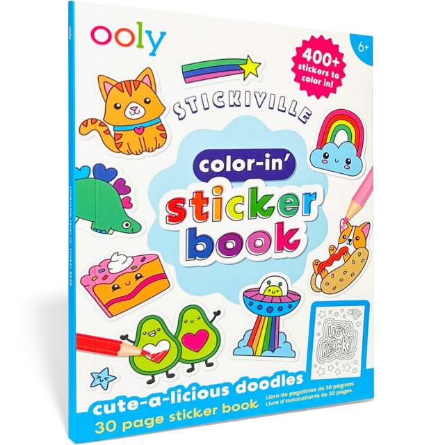 Color-in klistermärkebok - cute-a-licious doodles