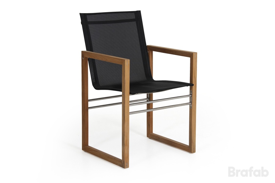 Vevi karmstol - teak/svart
