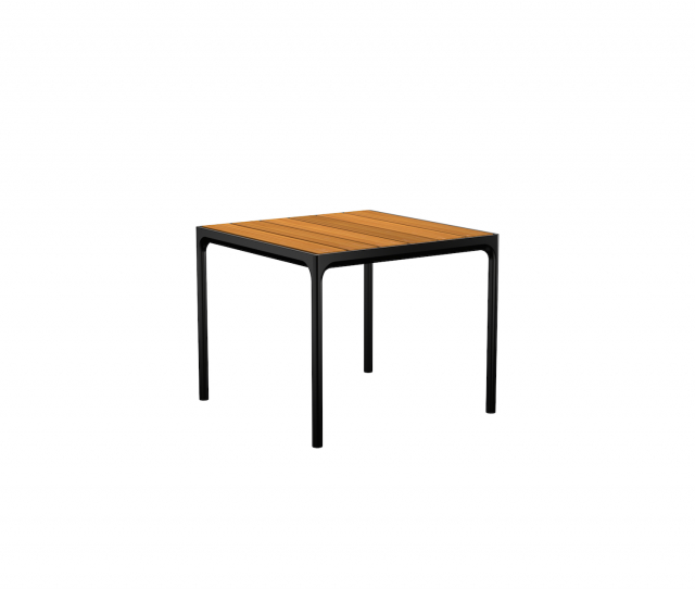 FOUR matbord 90x90 cm - bamboo/black