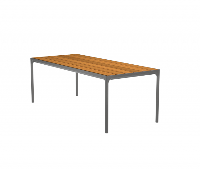 FOUR matbord 210x90 cm - bamboo/dark grey