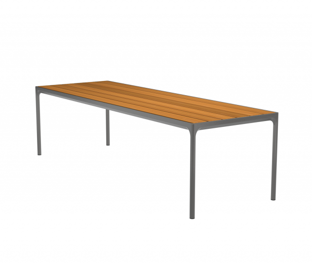 FOUR matbord 270x90 cm - bamboo/dark grey