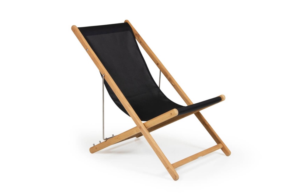 Sindos strandstol - svart/teak