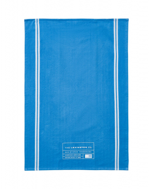 Organic Linen/Cotton kökshandduk - blue/white
