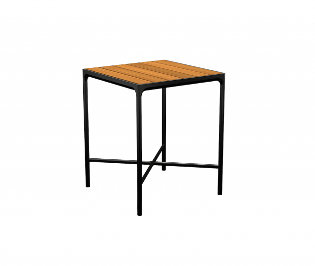 FOUR barbord 90x90 cm - bamboo/black