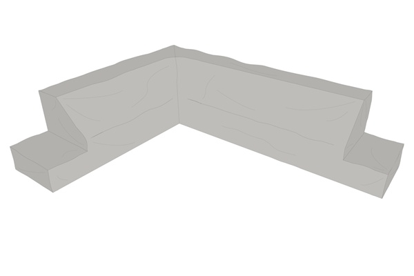 Soffskydd Coaldale L339/R269x74x62 cm - grå
