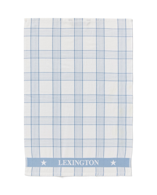 Checked Terry kökshandduk - white/blue