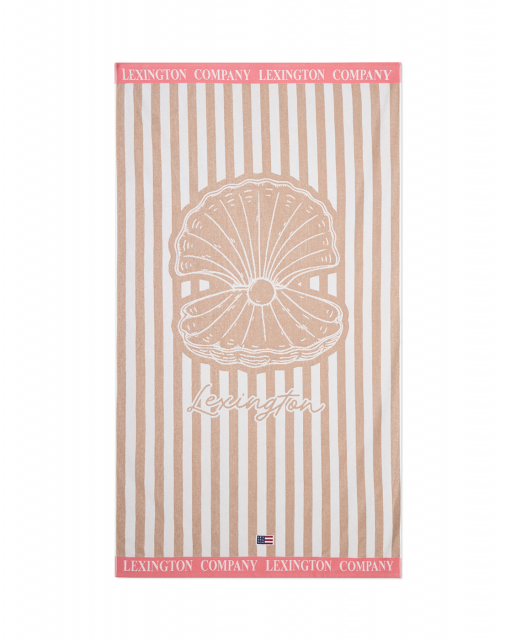 Summer Velour strandhandduk - beige/white/pink