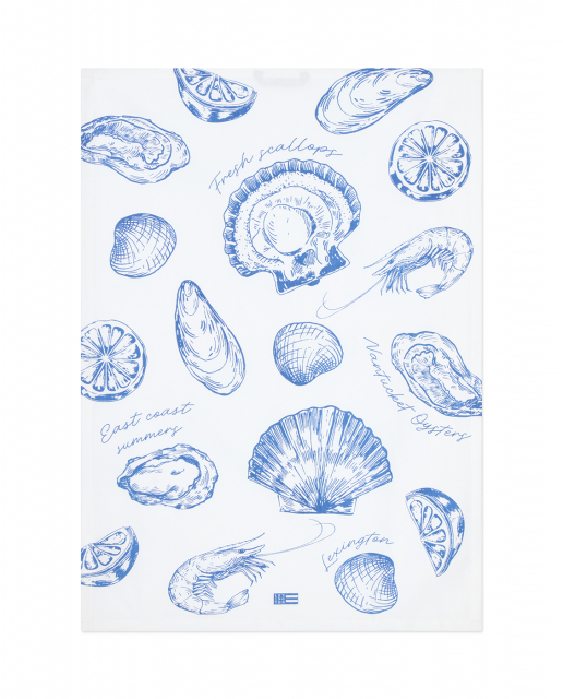 Shell kökshandduk - white/blue