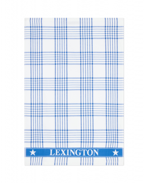 Rutig kökshandduk - white/blue