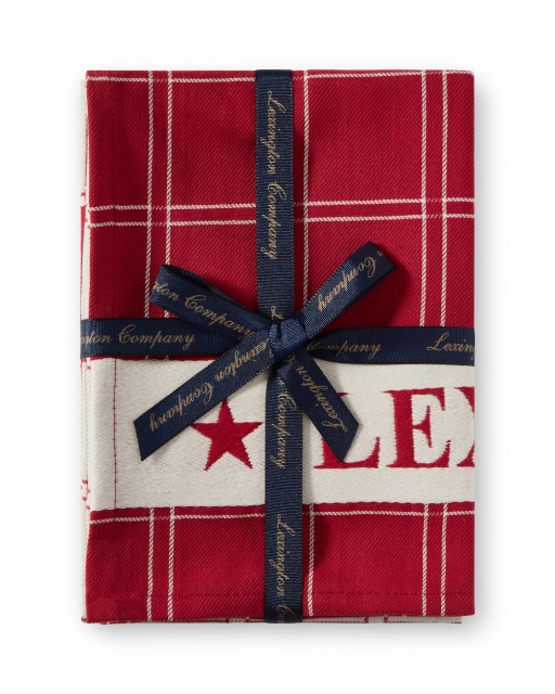 Jacquard kökshandduk 2-pack - red/white