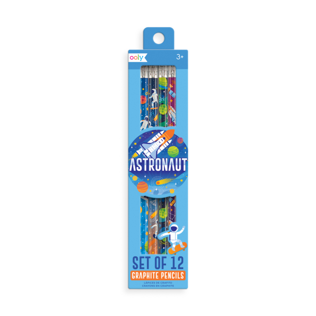 Astronaut blyertspennor, 12-pack - multi