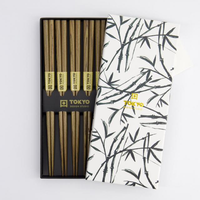 Bambu ätpinnar gift-set - white