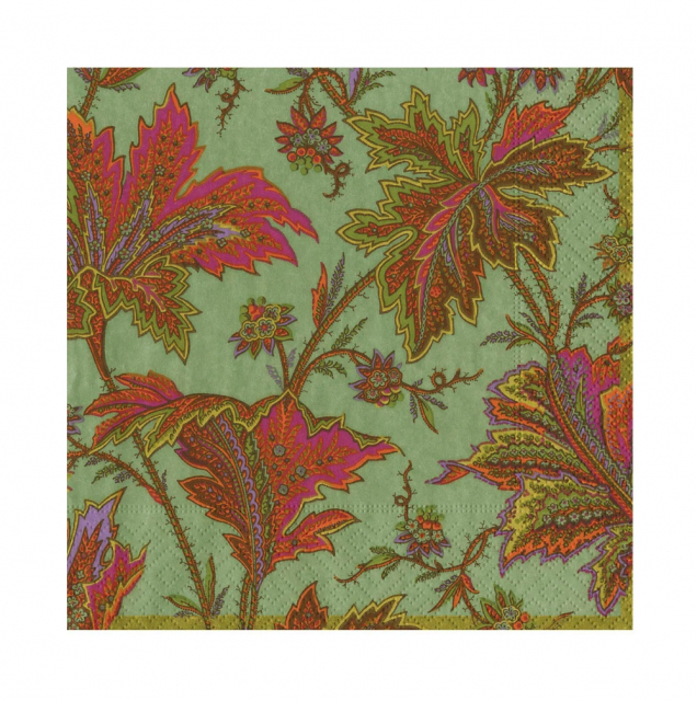 Paisley Leaves servetter, 20-pack - sage