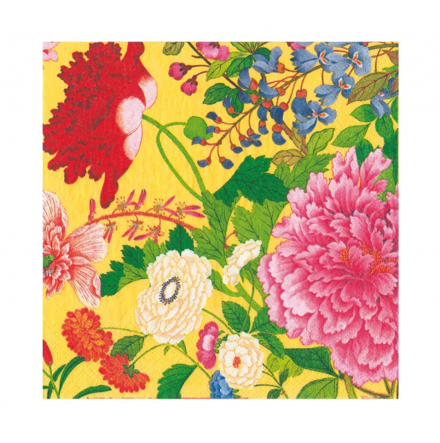 A Profusion Of Flowers servetter, 20-pack - yellow