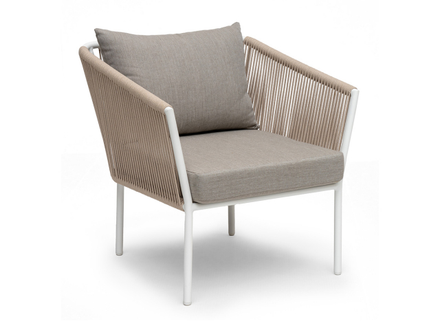Lersund fåtölj - vit/beige dyna