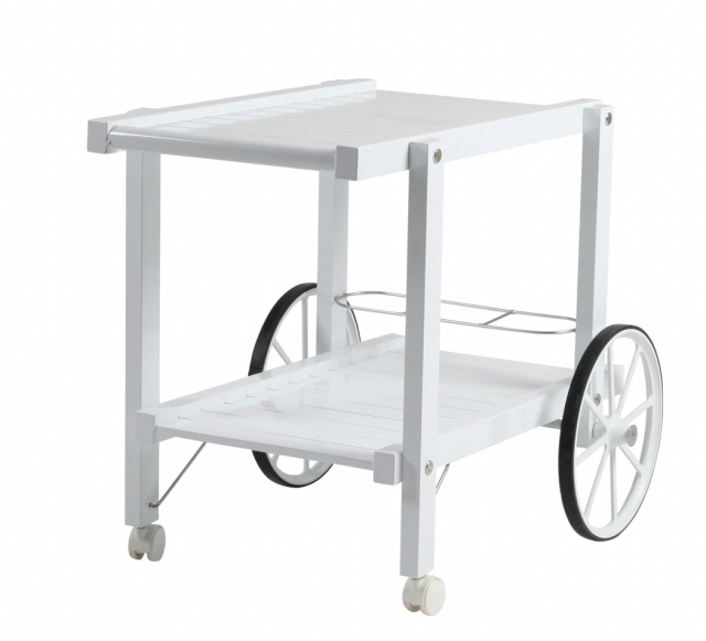 Serveringsvagn aluminium - vit