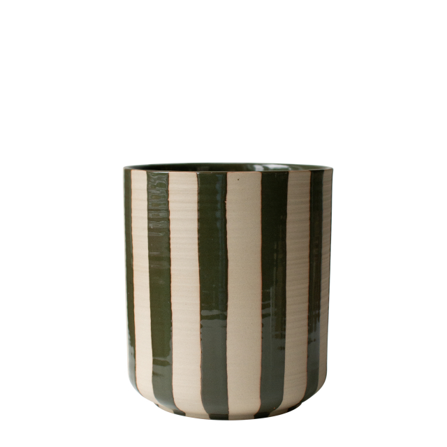 Line kruka, small - stripe green