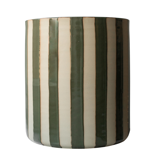 Line kruka, large - stripe green
