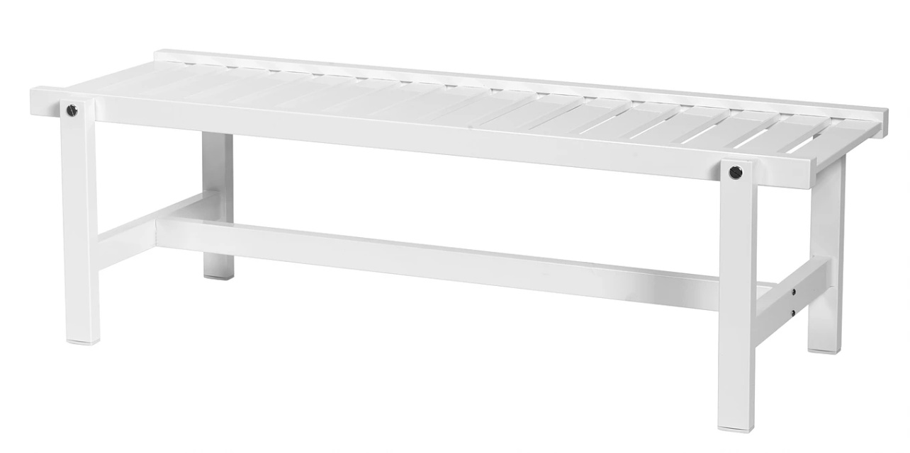 Bänk aluminium - vit