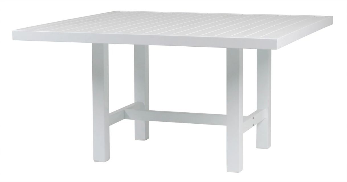 Bord aluminium 124x122 cm - vit