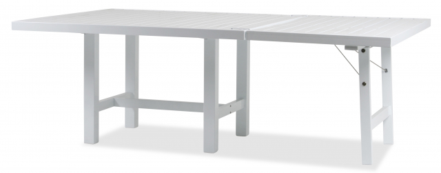 Tillsatsskiva till bord aluminium 124x122 cm - vit
