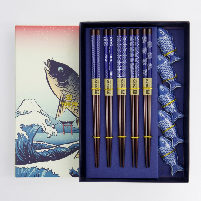 Fish ätpinnar gift-set - blue